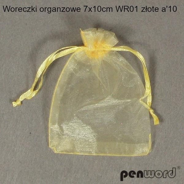 Guldfärgade organzapåsar 7x10cm 10st