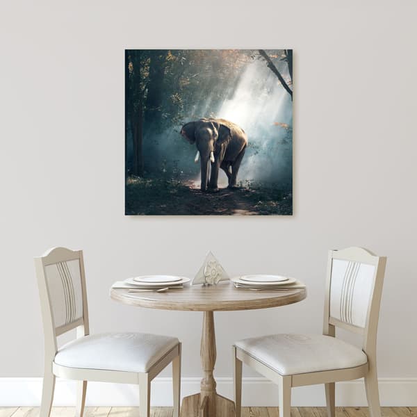 Lærredstryk Dyr Elefant 80x80 cm