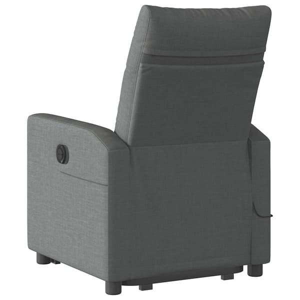vidaXL Lyftbar massagefåtölj mörkgrå tyg