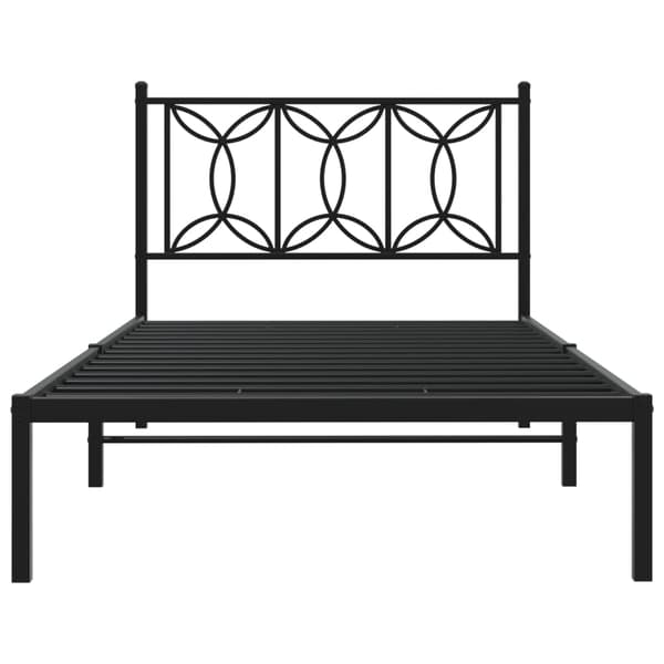 vidaXL metalsengestel med hovedgærde sort 100x200 cm