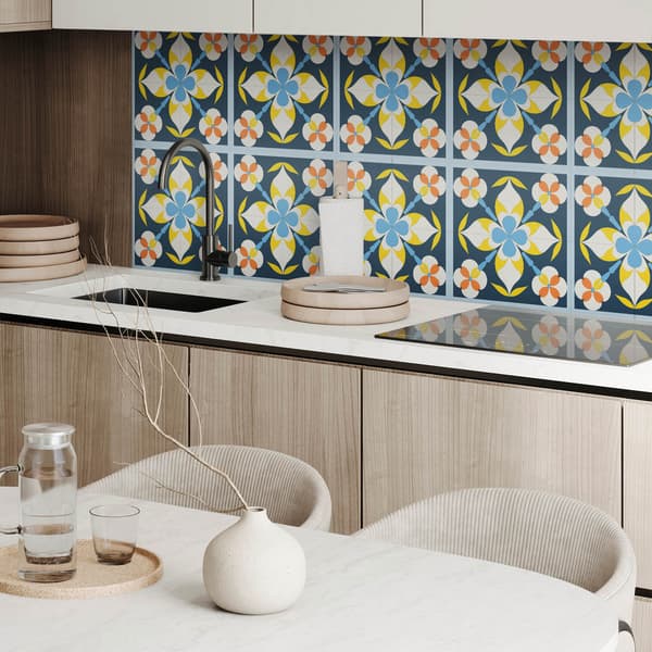Set med vinylplattor med blommönster för sovrummet 9x30x30 cm