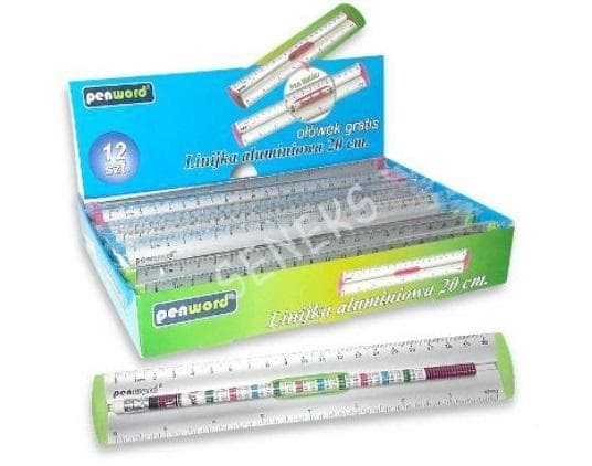 Aluminium lineal 20cm MIX