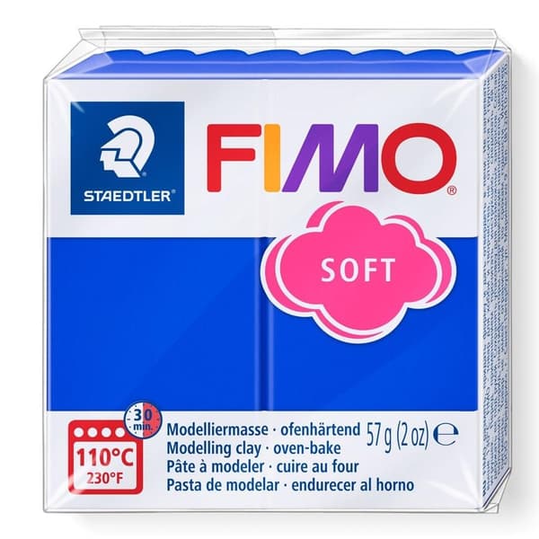 Fimo polymer ler 57g blå