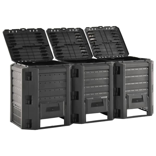 vidaXL havekompostor, sort, 1200 L