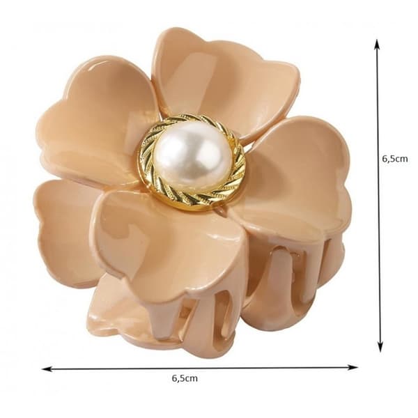 Hårspänne, blomspänne med pärlvit SP355B