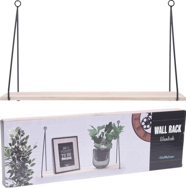 Minimalistisk væghylde i træ