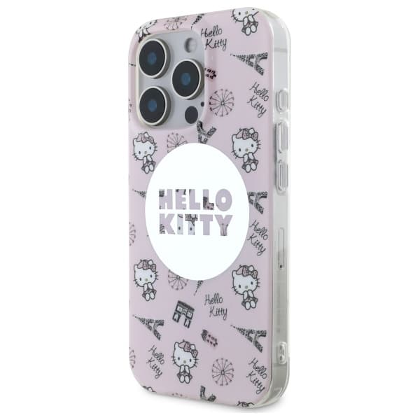Hello Kitty IML All Over Paris Magsafe-etui til iPhone 16 Pro, lyserød