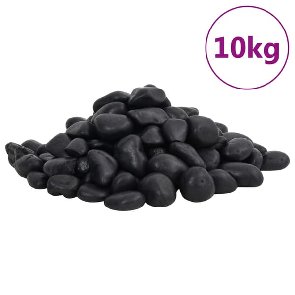vidaXL polerede småsten, 10 kg, sort, 2-5 cm
