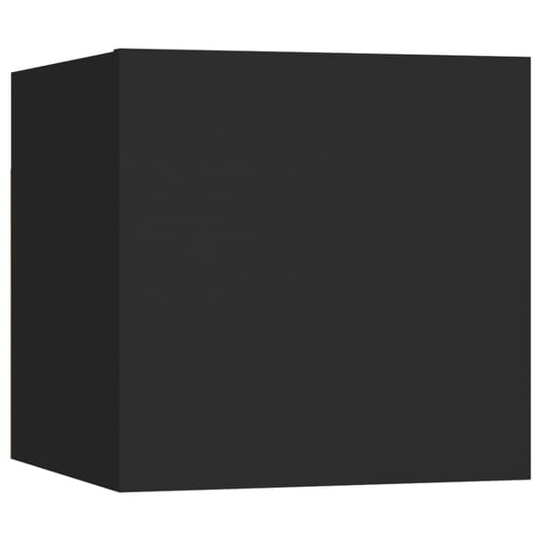 vidaXL sengeborde, sæt med 2, sort, 30,5x30x30 cm, spånplade