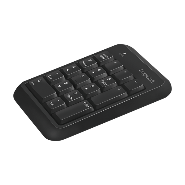 Langaton BT 5.1 -numeronäppäimistö LogiLink musta Bluetooth-näppäimistö