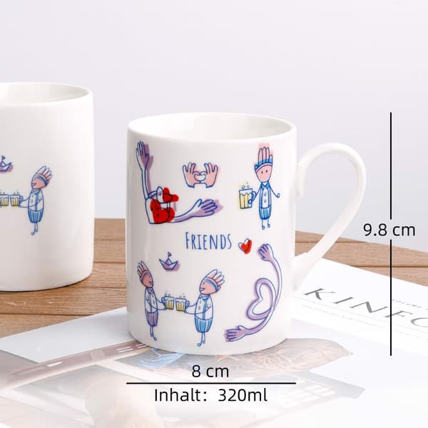 Keramisk mugg 320ml med inskriptionen VÄNNER