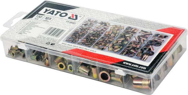 Set nitmutter stål M3-M10, 150 st YT-36481 YATO