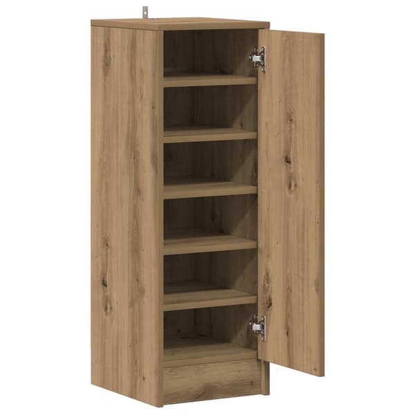 vidaXL skoskab håndlavet egetræ 32x35x92 cm