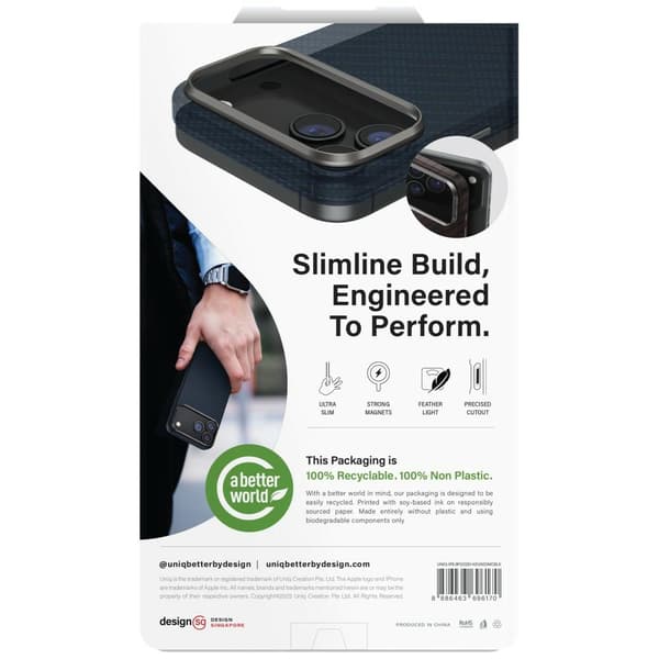 UNIQ Keva EDGE MagSafe-etui til iPhone 17 Pro Max, sort