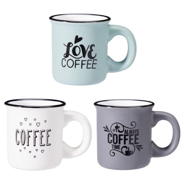 6 espressokupin setti jalustalla