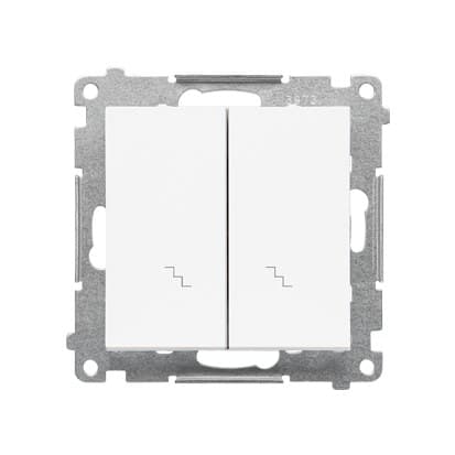Dubbel trappbrytare (modul) 10 AX, 250 V~, snabbkopplingar: Mattvit, S