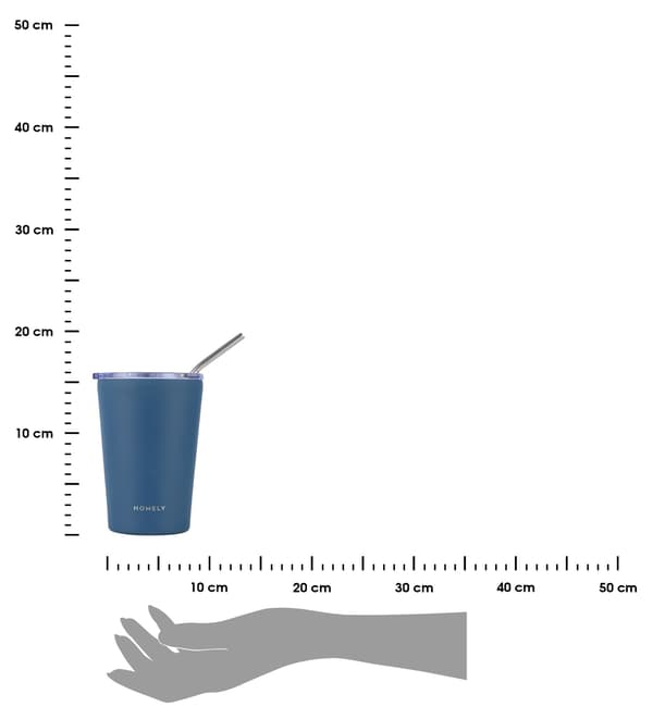 400 ml indigoblå termosmugg med sugrör