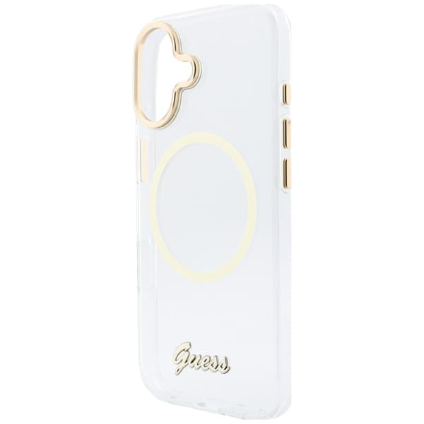 Guess IML Script Metallinen MagSafe-kotelo iPhone 17:lle, kirkas