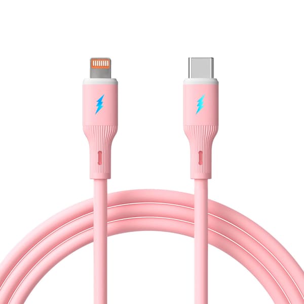 USB-C-kaapeli / Lightning-kaapeli 1m AK-USB-71 30W silikonipinkki