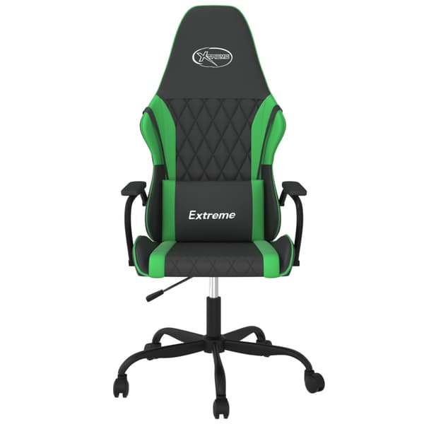 vidaXL gamingstol, sort og grøn, kunstlæder