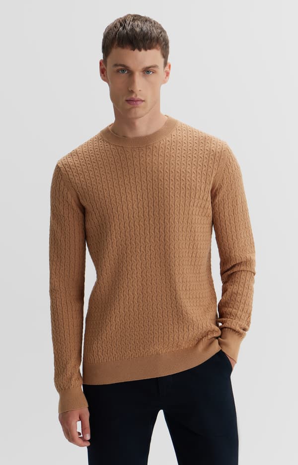 Kabelstrikket sweater XXL