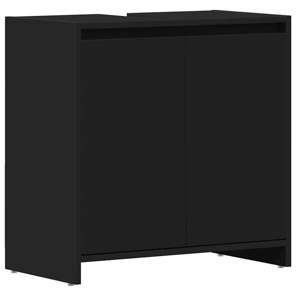 vidaXL badeværelsesskab sort 60x33x61 cm spånplade