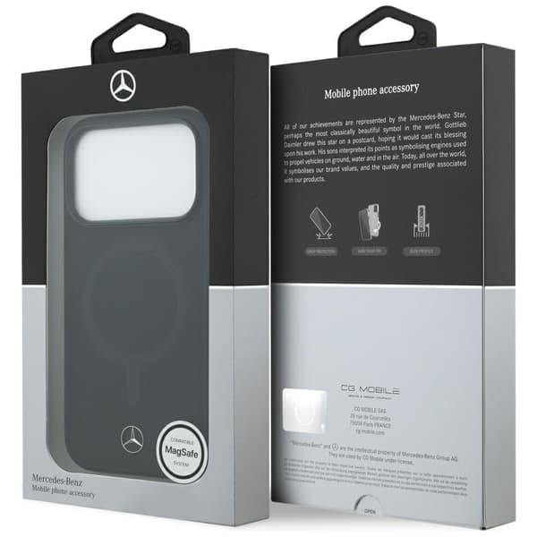 Mercedes Plain Smooth Leather MagSafe-etui til iPhone 17 Pro i sort