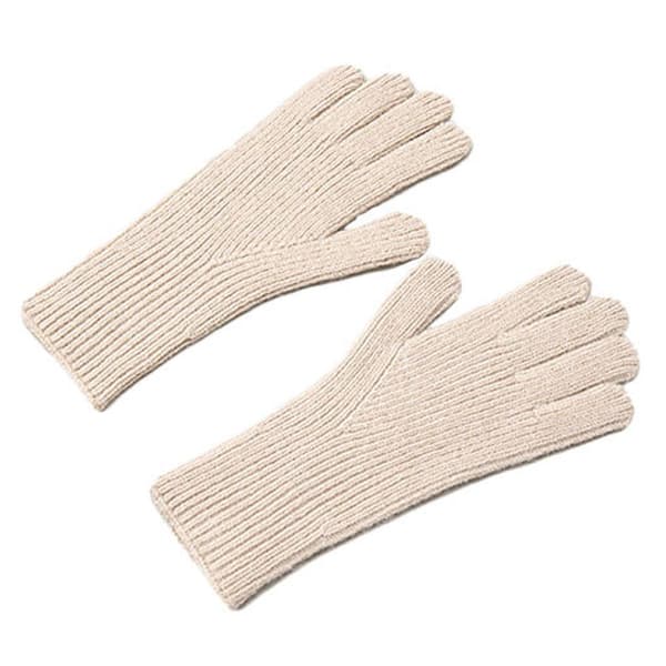 Stickade telefonvantar med fingerutskärningar, unisex, beige