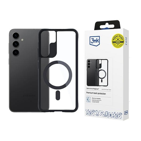3mk Satin Armor-etui MagSafe til Galaxy S24+, sort