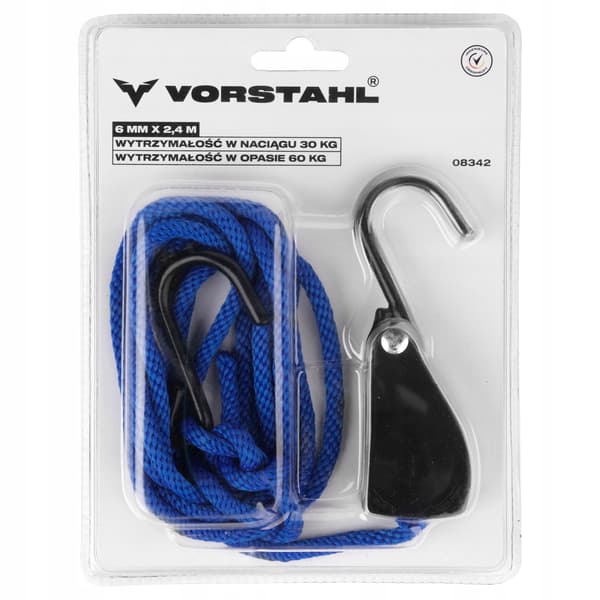 Løfteline med krog Løftekrog 6 mm (1/4") x 2,4 m Vorstahl