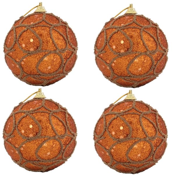 Set med 4 frigolitkulor 6 cm orange