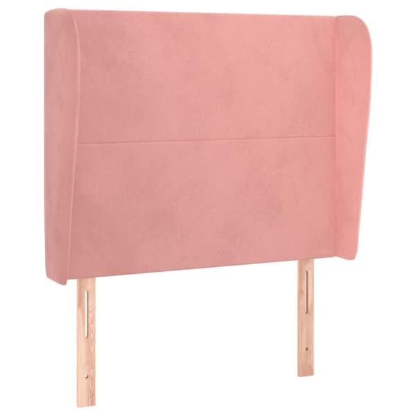 vidaXL Vingad nackstöd rosa 93x23x118/128 cm sammet
