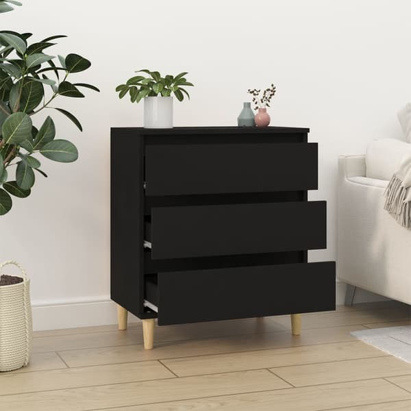 vidaXL kommode, sort, 60x35x70 cm, træbaseret materiale
