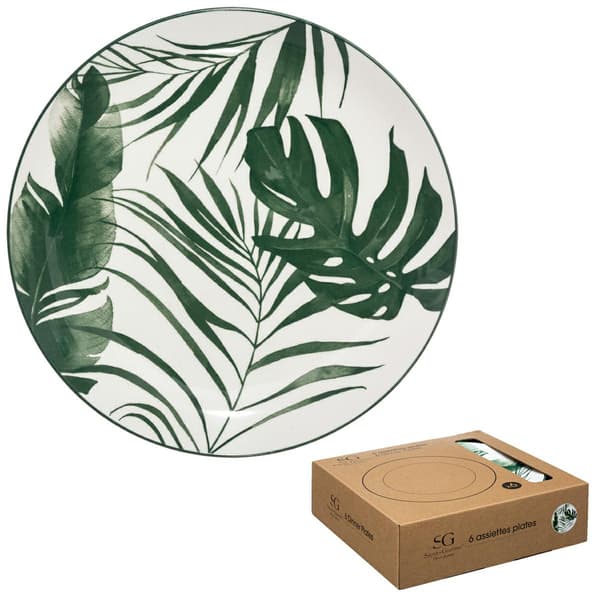 Set med 6 Leafs middagstallrikar 26 cm