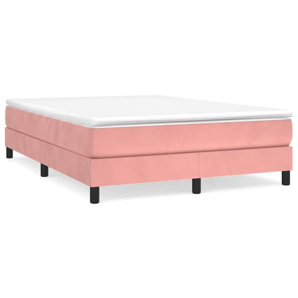 vidaXL Sängram rosa 140x190 cm sammet