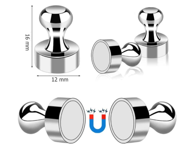 NEODYMIUM MAGNET TIL BRÆT, KØLESKAB, HANE 12MM