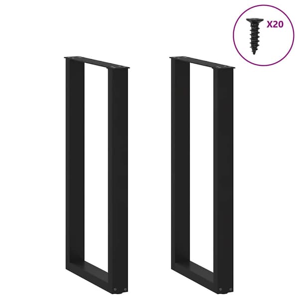 vidaXL sofabordsben, 2 stk., sort, 40x(100-101) cm, stål