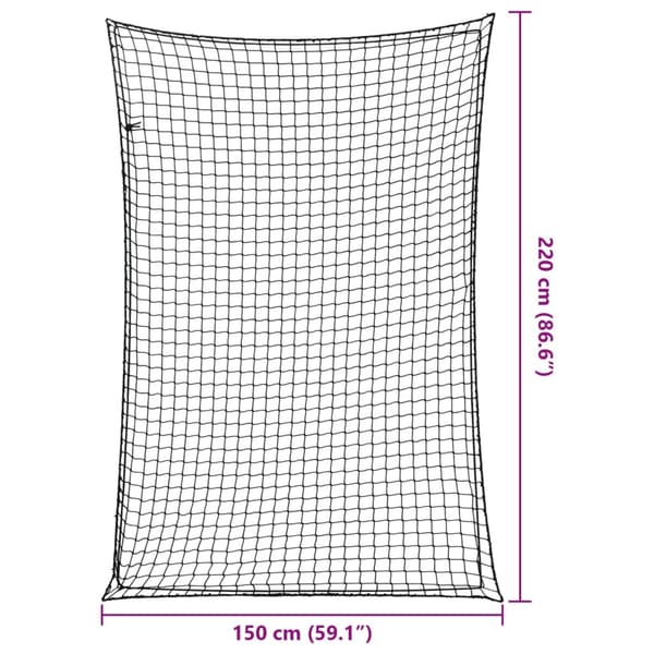 vidaXL Trailernet med elastisk reb sort 2,2x1,5 m PP
