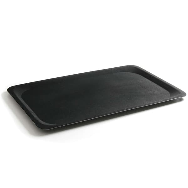 Skridsikker rektangulær tjenerbakke 20x28cm - sort
