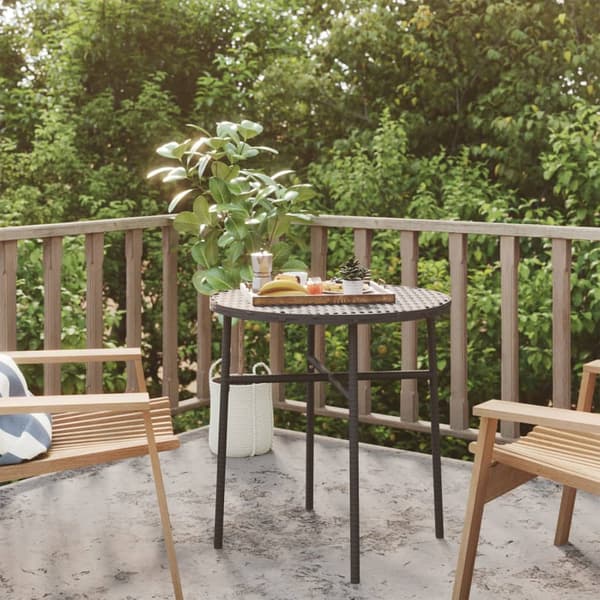 vidaXL tebord, sort, 45 cm, polyrattan