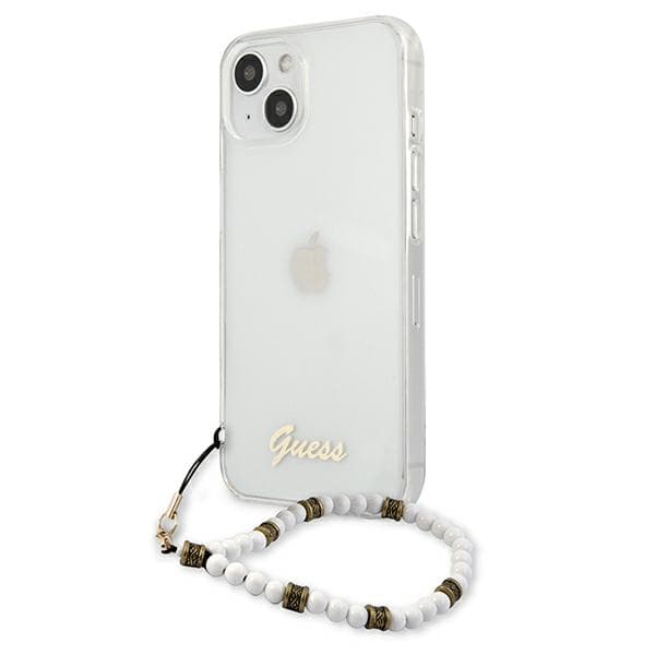 Guess White Pearl-etui til iPhone 13 mini, Gennemsigtig