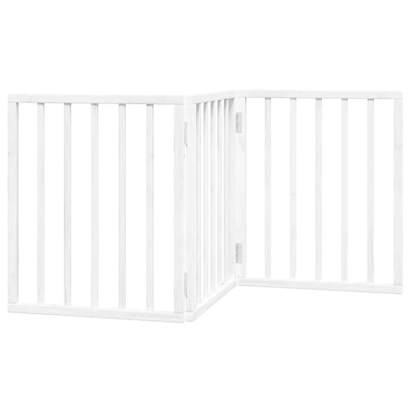 vidaXL foldbart sikkerhedsgitter til hunde, 3 paneler, hvid, 150 cm
