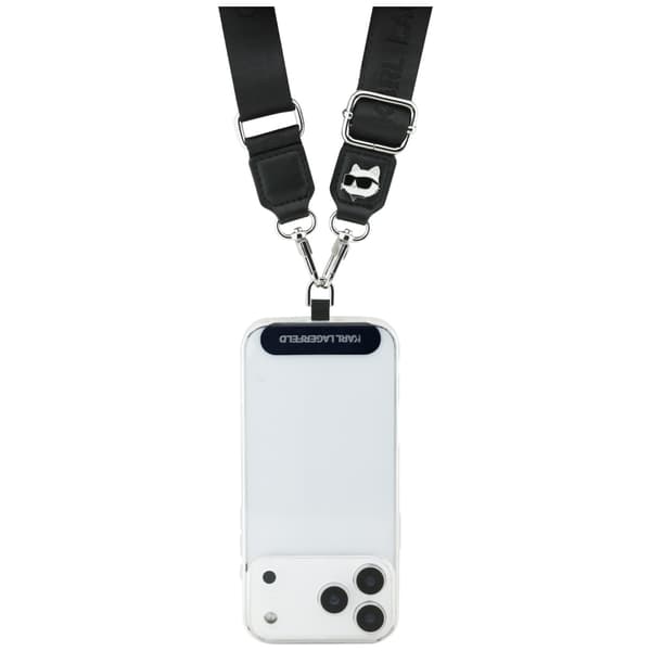 Karl Lagerfeld Universal Strap Tether Patch Choupette Metalllogotyp Svart