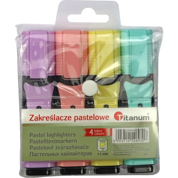Pastelmarkører i 4 farver