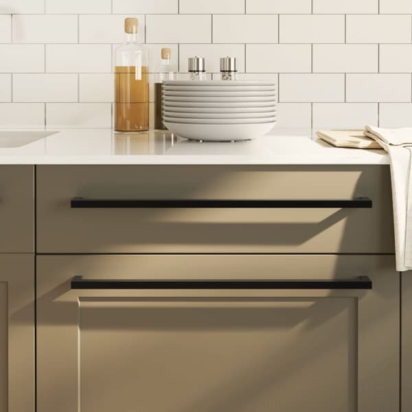 vidaXL skabsgreb 10 stk. sort 480 mm rustfrit stål
