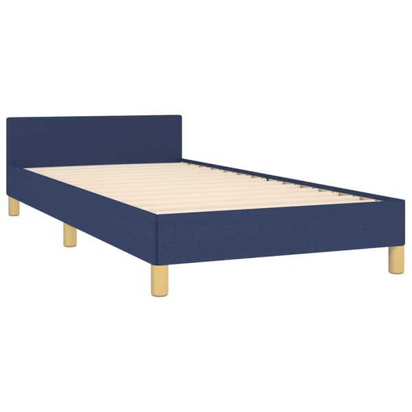 vidaXL sengestel uden madras blå 90x190 cm stof