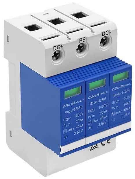 Qoltec DC 3P 1000 V T2 C overspændingsafleder