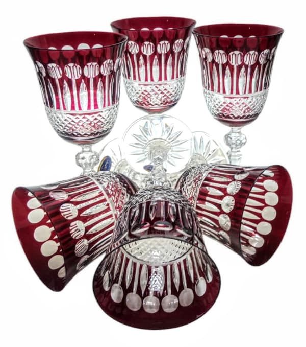 Rubin krystal vinglas 220ml franske