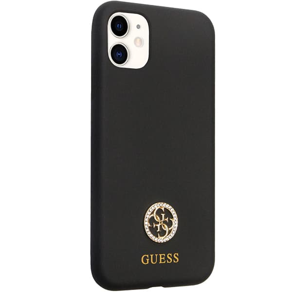 Guess Silikone Logo Strass 4G cover til iPhone 11 / Xr, sort