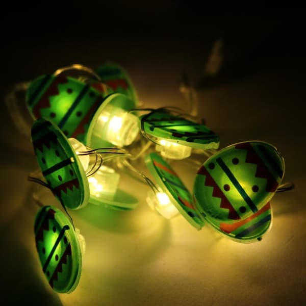 ÆG LYS GUIRLANDE LAMPER 10LED PÅSKEGRØN